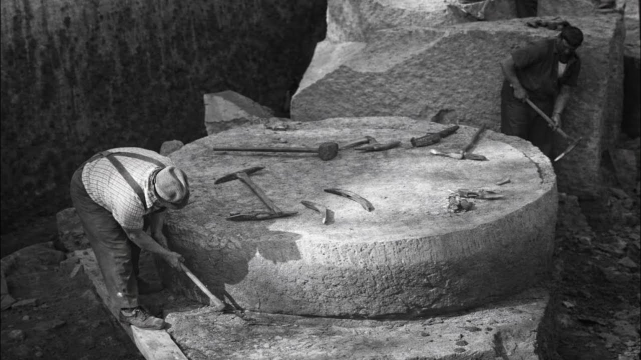 Manual Stone Mining in 1971!  No Machines, No Safety!