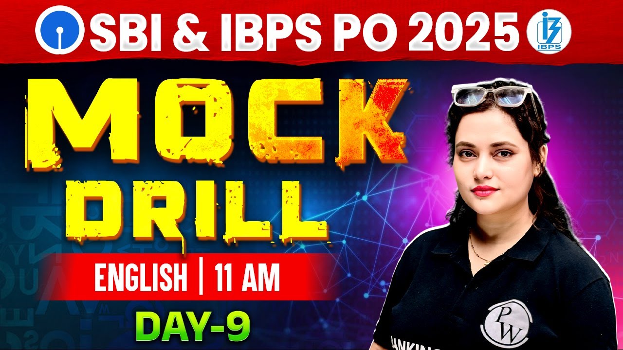 SBI PO / IBPS PO English 2025 | Mock Drill | English Mock Test by Rupam Ma'am #9