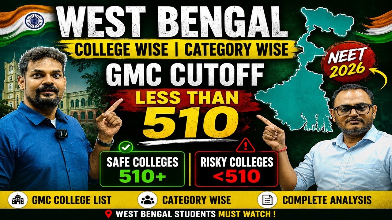 🔴 LIVE: ReNEET 2026 West Bengal GMC Cutoff | College Wise & Category Wise | Less Than 510