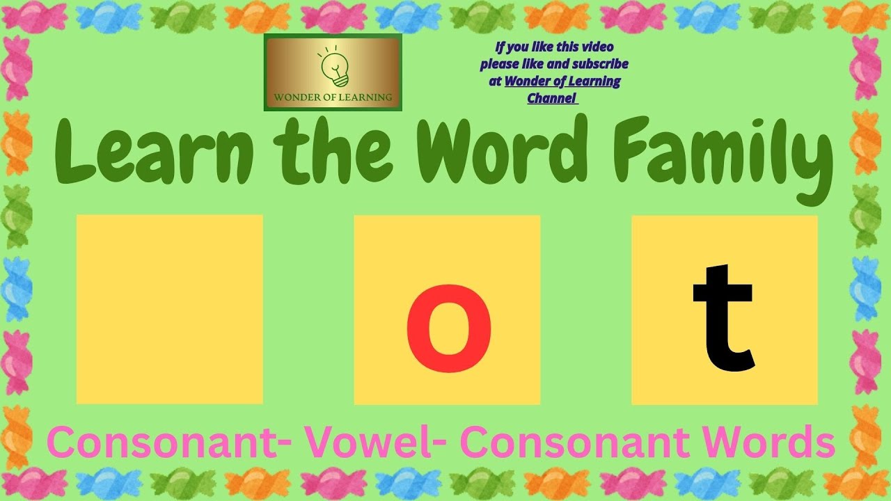 --ot Word Family~ CVC 3 Letter Words~ Learn How to Read for Kids