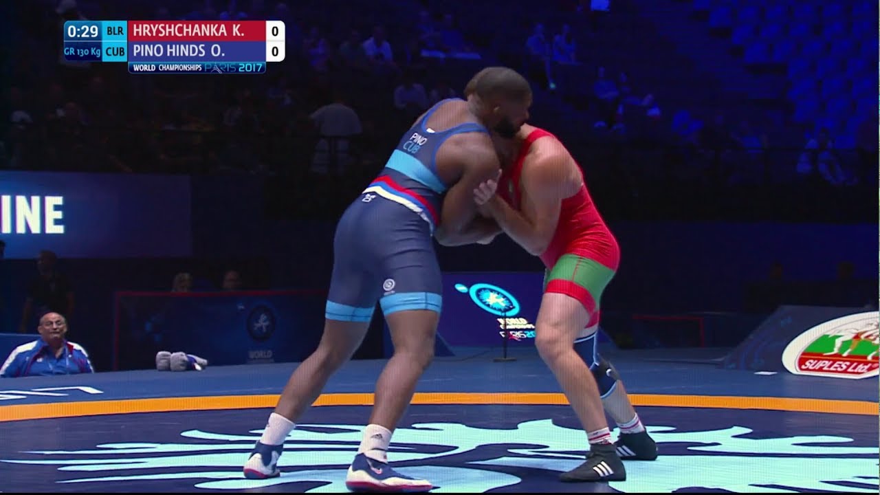 BRONZE GR - 130 kg: O. PINO HINDS (CUB) df. K. HRYSHCHANKA (BLR) by VPO1, 3-1