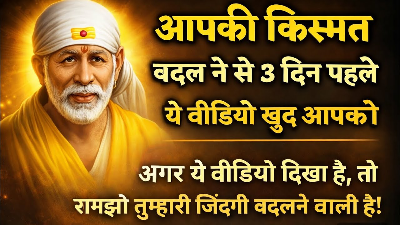 आपकी किस्मत बदलने से 3 दिन पहले ये वीडियो खुद आपको ढूंढ लेगी | Sai Baba Sandesh