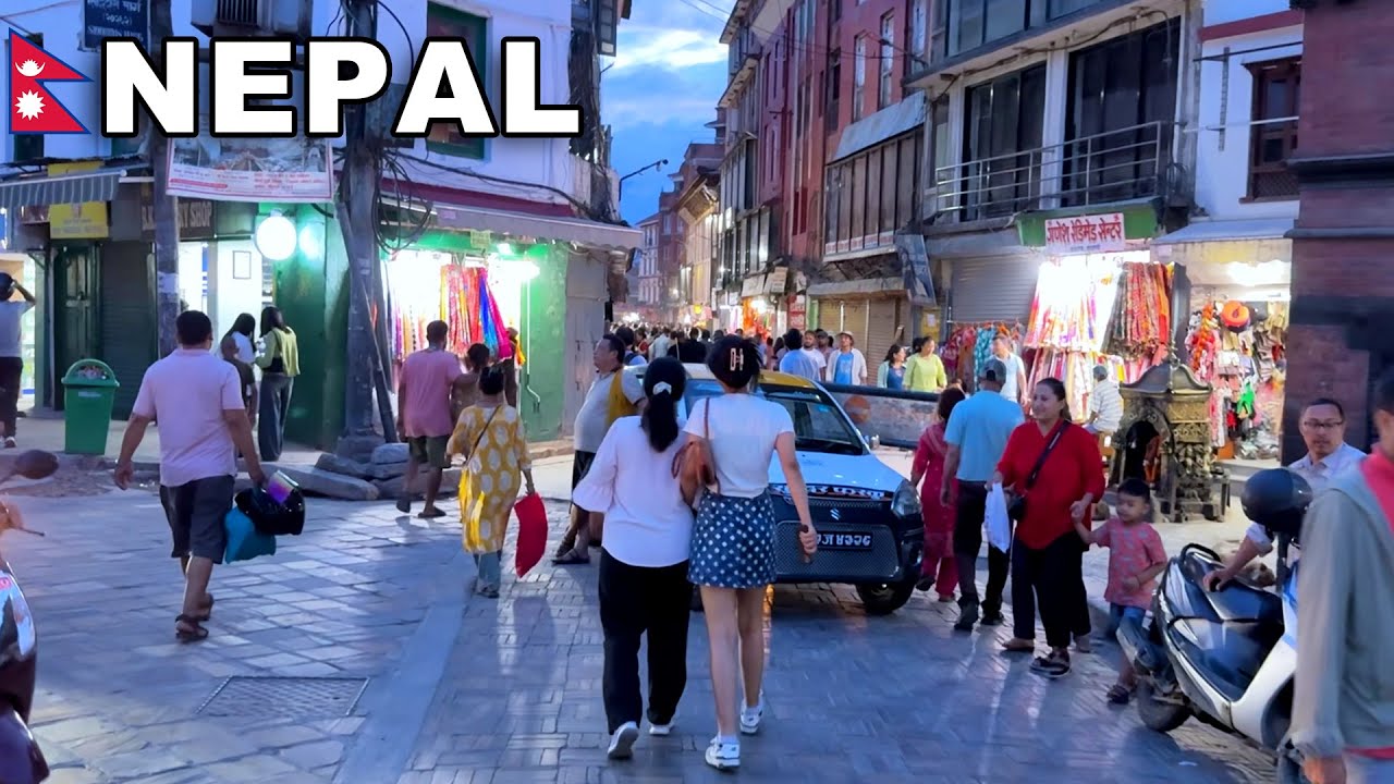 Life in Nepal after Sunset [FULL TOUR] - It Feels Like Another World! - A Virtual Walking Tour 2025