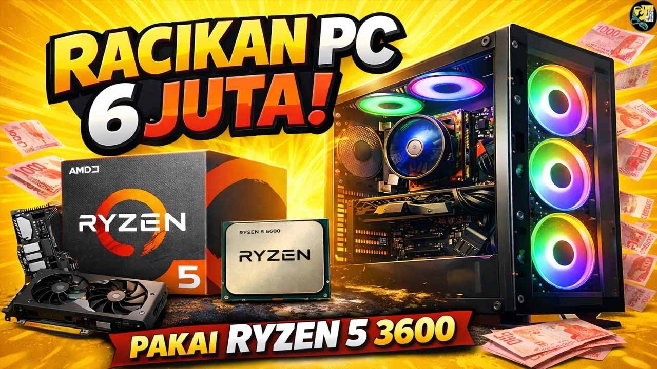 pc 6 juta gaming - ryzen 5 3600 dan gtx 750 ti #rakitpc