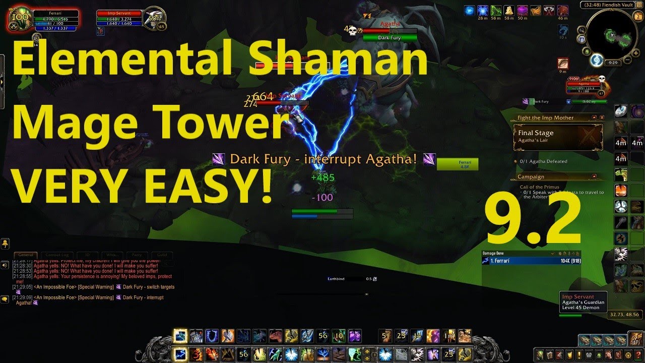 Elemental Shaman Mage Tower Challenge VERY EASY! An Impossible Foe | WoW Shadowlands 9.2