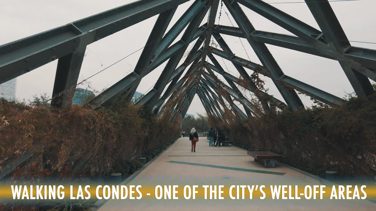 Walking Santiago: One of the city's well-off areas - Las Condes (Binaural City Sounds) | 4K 30fps