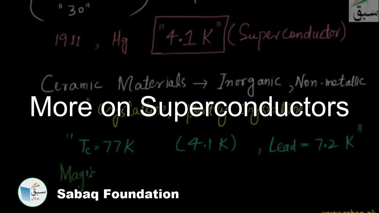 More on Superconductors, Physics Lecture | Sabaq.pk