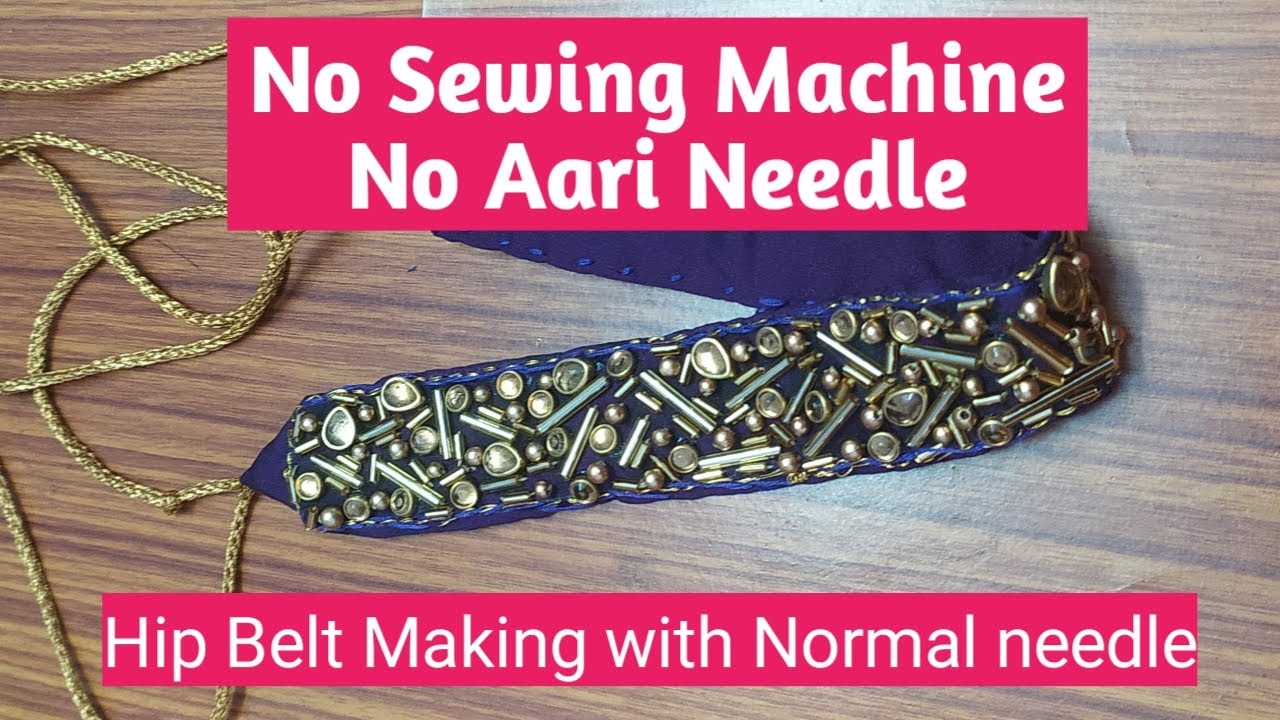 Aari waist/hip belt making with normal needle / DIY/ No aari needle and no sewing machine