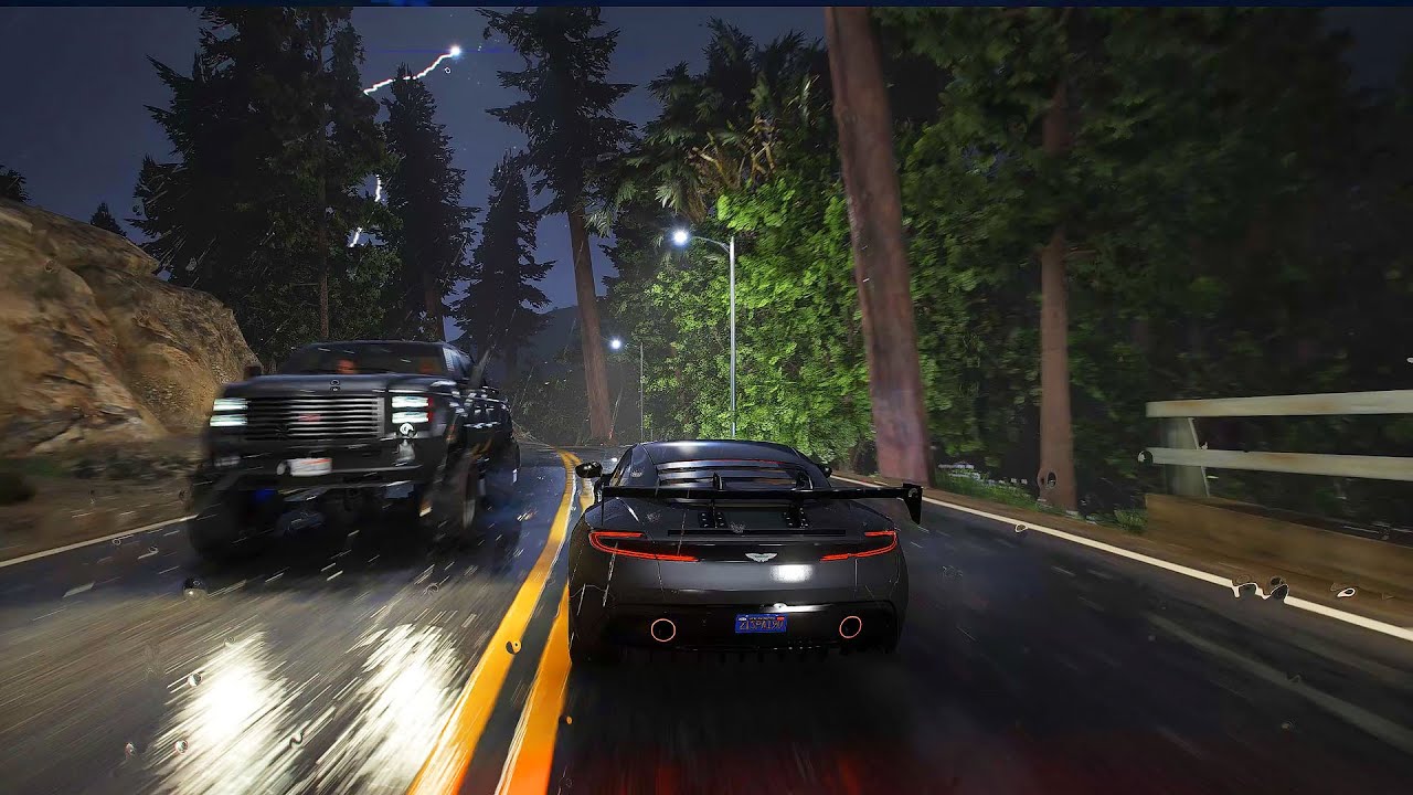 GTA 5 Enhance Rain Drop To Next-Gen Level With Ray Tracing Lighting | Maxed Out Setting Gameplay