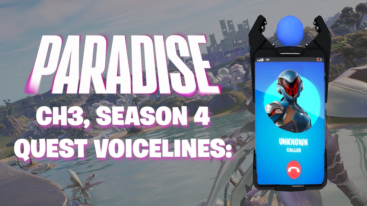 ALL Fortnite PARADISE Quest Voicelines Audio (With Subtitles) | Ch3 Season 4 Storyline