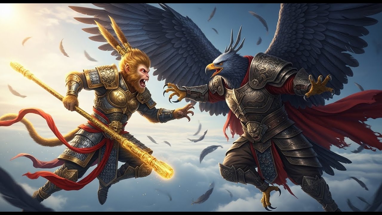 Sky War: MokeyKing vs King Eagle on the sky Action