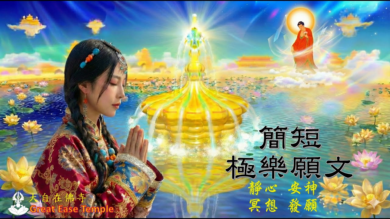 《簡短極樂願文》｜3 分鐘靜心念誦｜睡前冥想音樂 MV｜飛向彌陀的淨土