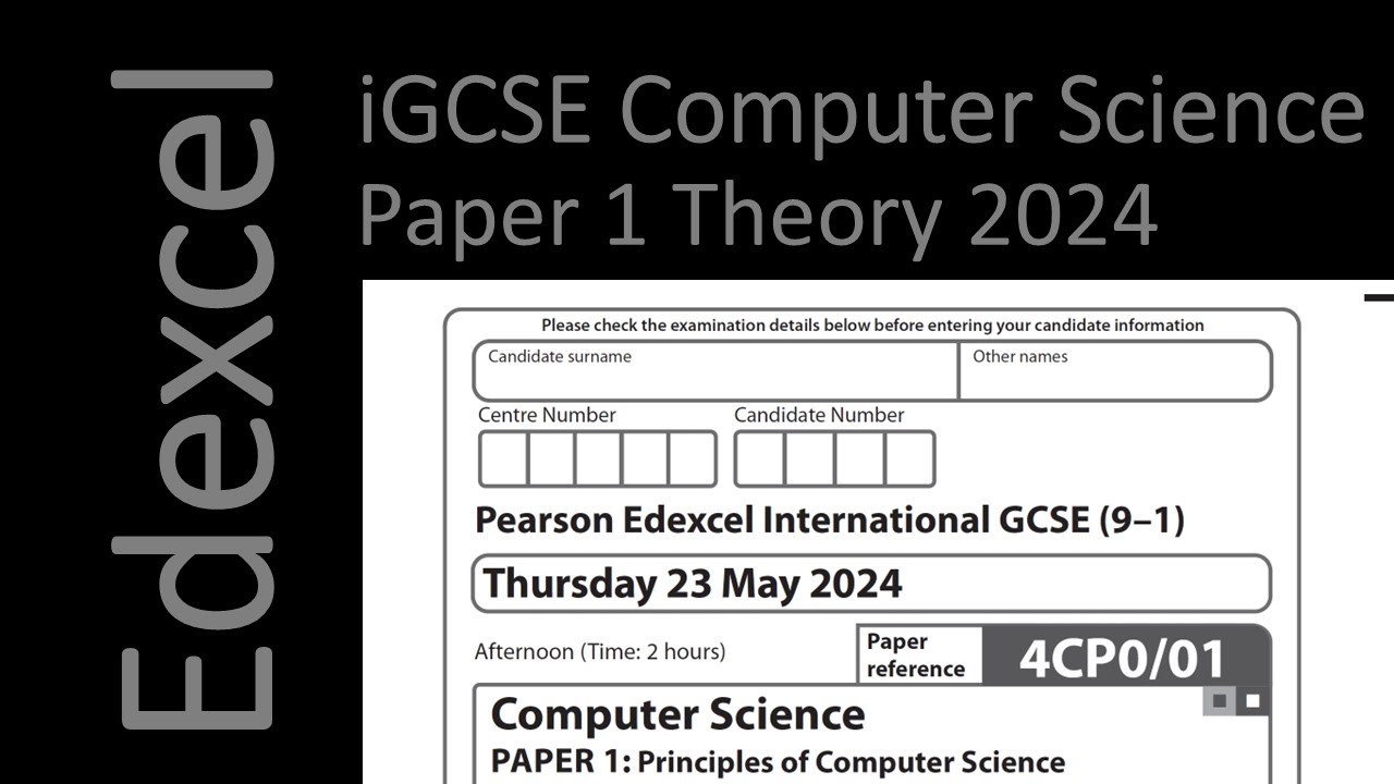Лето 2024 г., курс компьютерных наук Edexcel iGCSE, документ 1