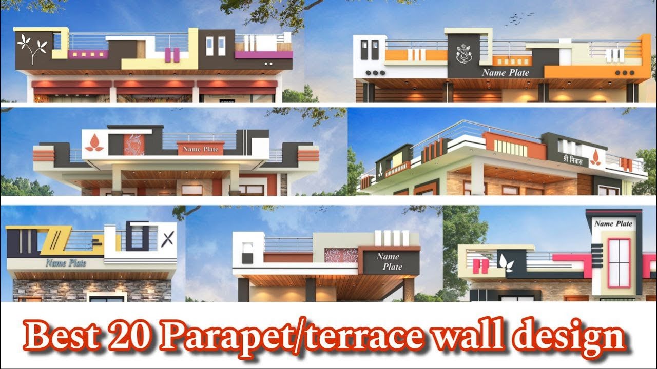 Best 20 Parapet wall design l top house wall designs l village house modern terrace wall design l