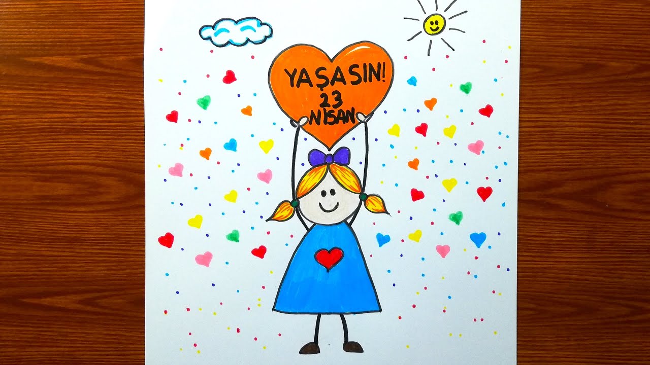 23 Nisan Resmi Çizimi. 23 Nisan Çizimleri. 23 Nisan Resmi Nasıl Çizilir? 23 Nisan Görsel Sanatlar...