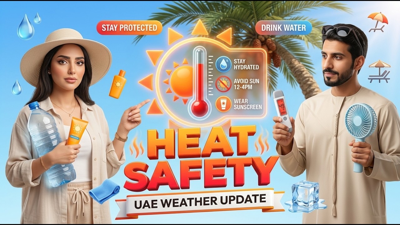 Предупреждение о погоде в ОАЭ ☀️ Жара и пыль 44&deg;C! #ПогодаВОАЭ, жители ОАЭ, экспаты, туристы