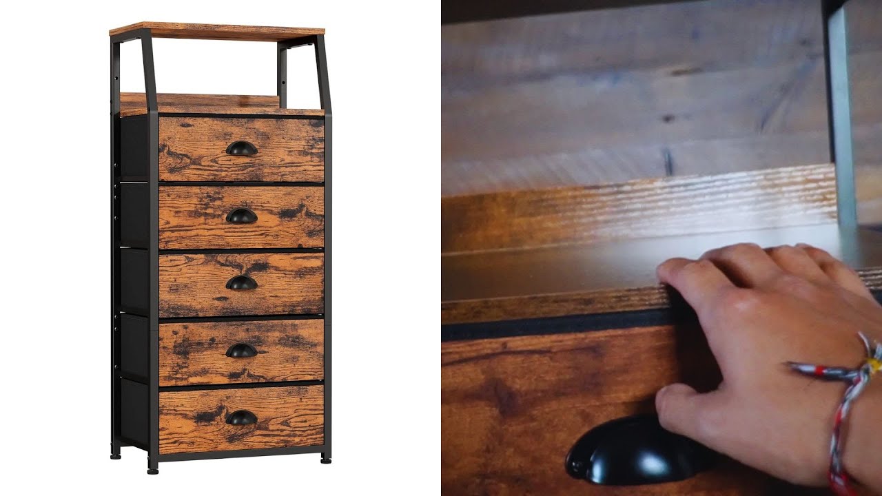 Furnulem Tall 5 Drawers Dresser Assembly And Overview
