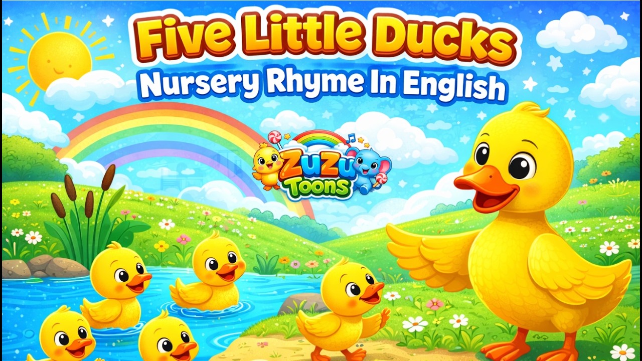 Five Little Ducks Nursery Rhyme In English  | 3D Cartoon for Babies I ZuzuToons I Fun I Dance I