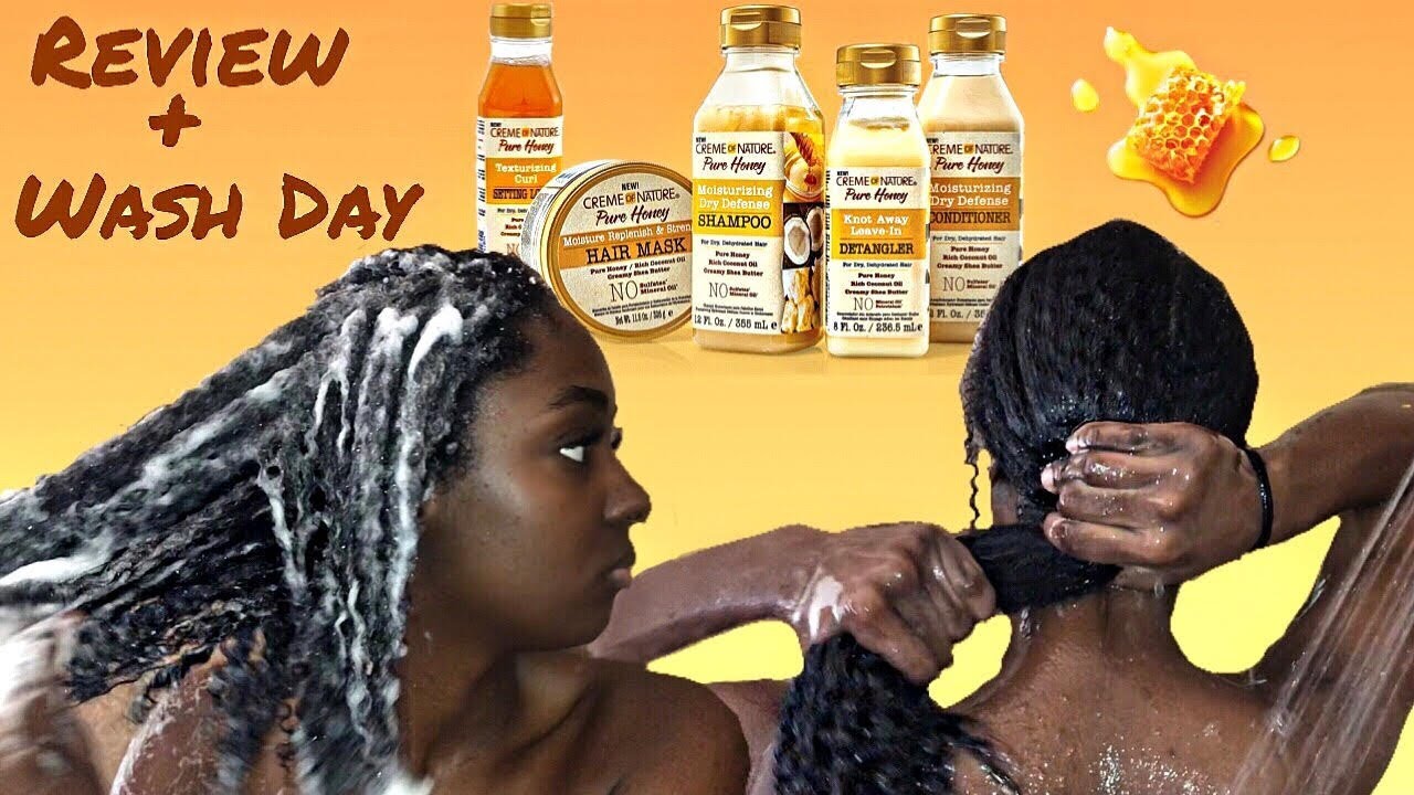 NEW Creme Of Nature: Pure Honey Product (Honest) REVIEW + WASH DAY | alexuscrown