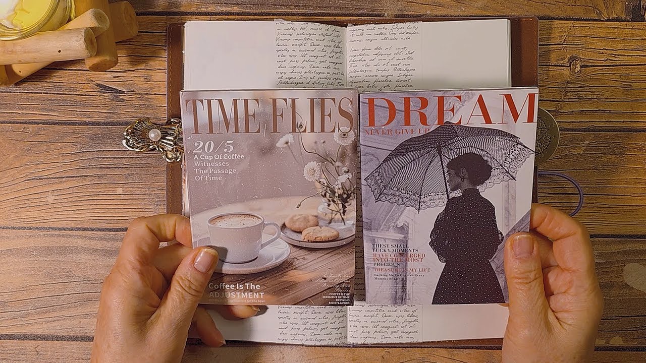 ASMR ☕ 마미의 매거진 📑 빈티지 다꾸 ｜ collage ｜Scrapbooking｜papersounds｜コラージュ ｜vintage