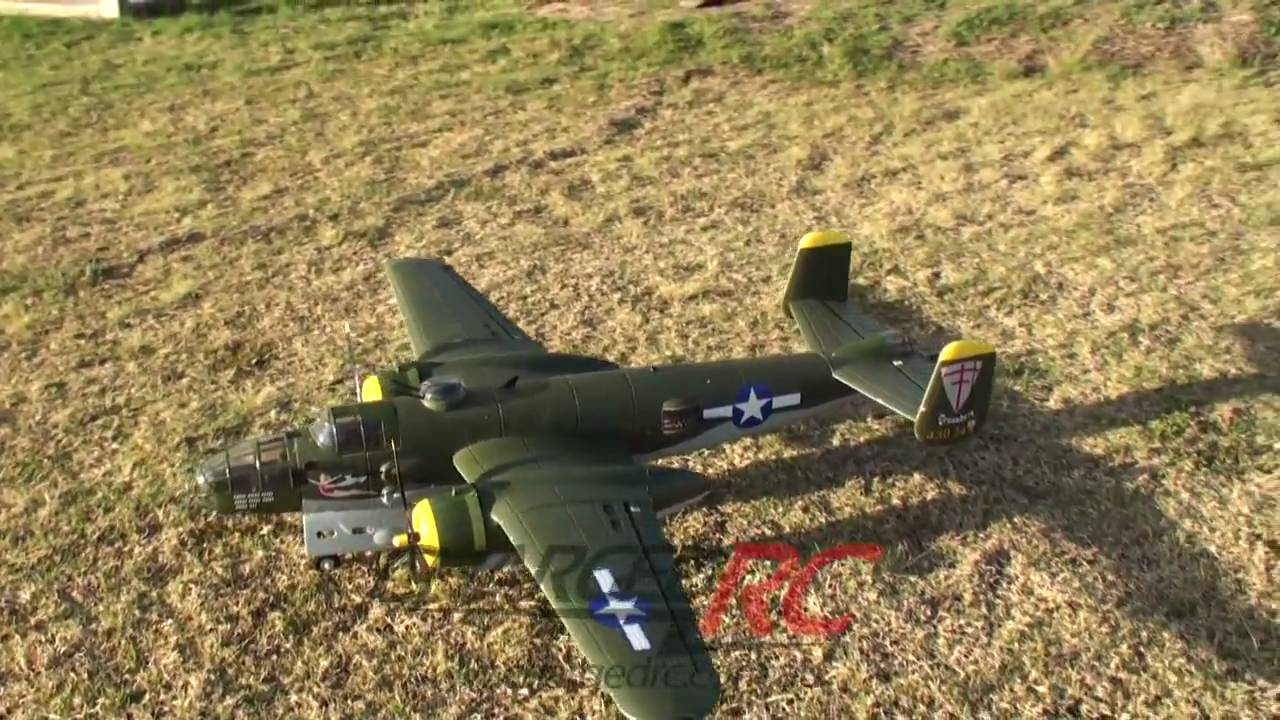 eRC HC Hobby RC B-25  Mitchell with LED navigation lights, retracts & sequenced gear doors