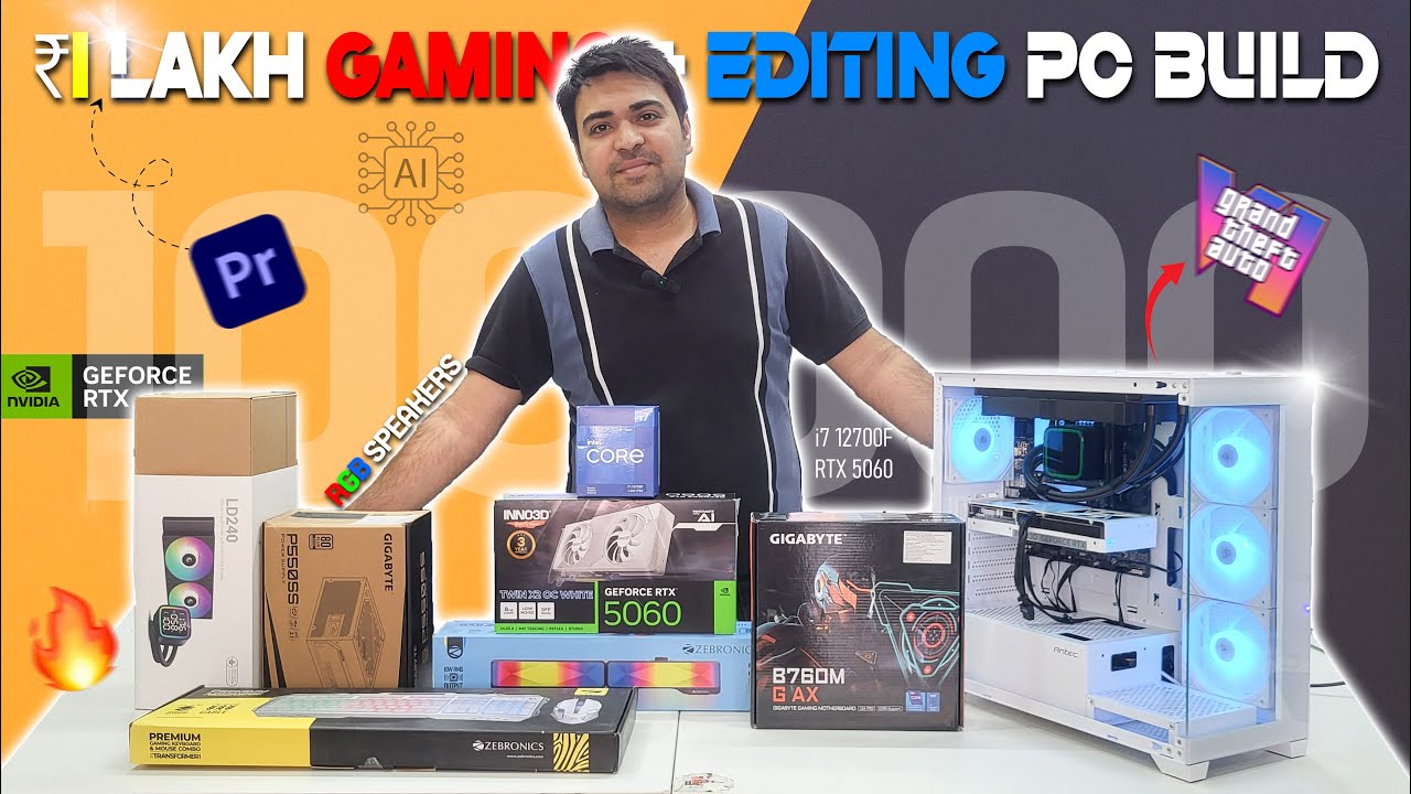 ₹1 LAKH Gaming & Editing WHITE PC Build with Core i7 & RTX 5060🤯