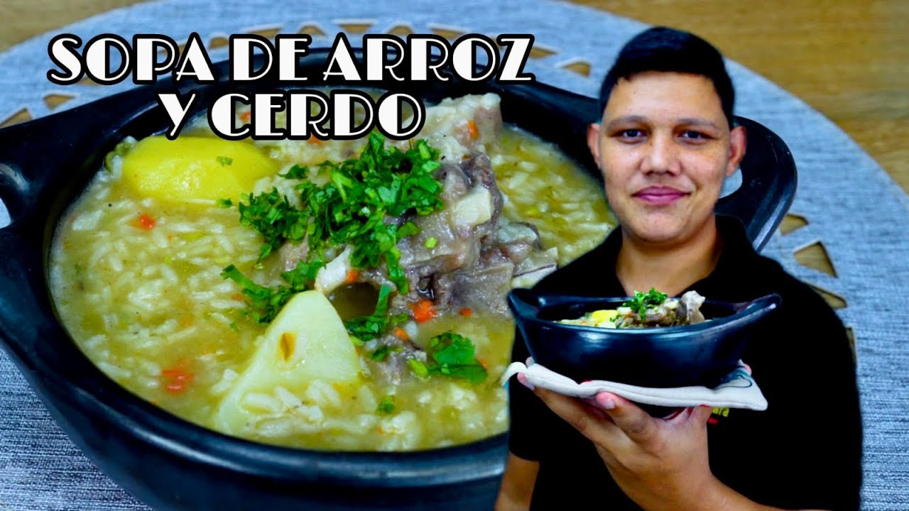 SOPA de ARROZ y COSTILLAS de CERDO/recetas para toda ocasión