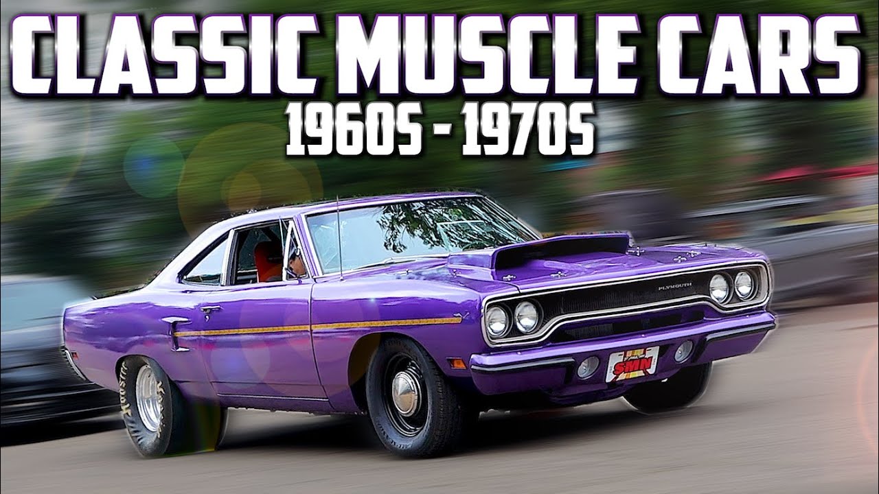 AMAZING MUSCLE CARS!!! Classic Muscle Cars of 1960s & 1970s. Nostalgia. Street Machines. Car Show!