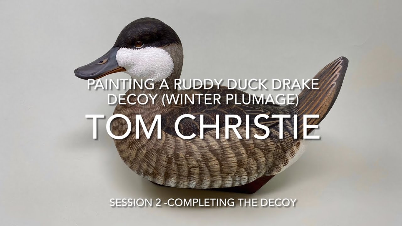 Painting a Ruddy Duck Drake Decoy Session 2 - Adding Feather Details and Completing the Decoy