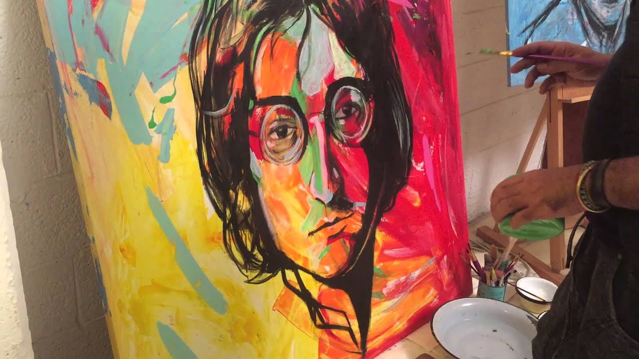 JOHN LENNON  BEATLES  ACRYLIC ART MAKING  BY CHEN BACHAR