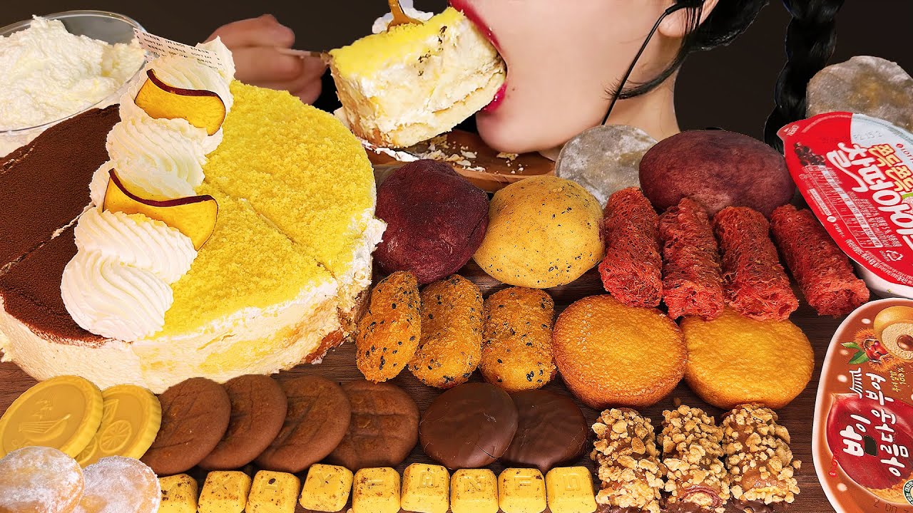 SUB)ASMR MUKBANG🍠Новые закуски из сладкого картофеля и соки Марди❤️🍠#ДесертMukbang