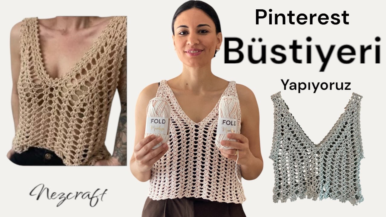 Pinterest'te Popüler Tığ İşi Büstiyer Yapımı | Kolay Örgü Modeli   #büstiyer #crochet #handmade