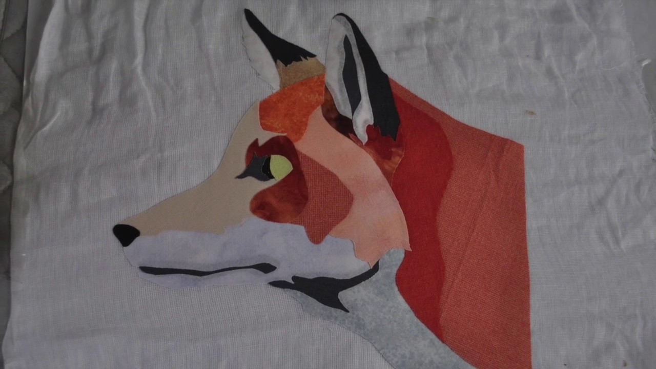 Fox art quilt 1 - bonding the fabric