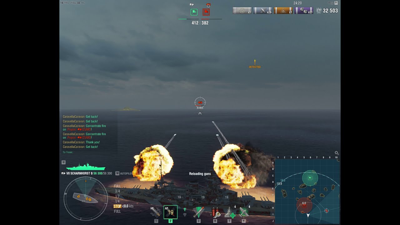 Scharnhorst Gun Sound  - World Of Warships
