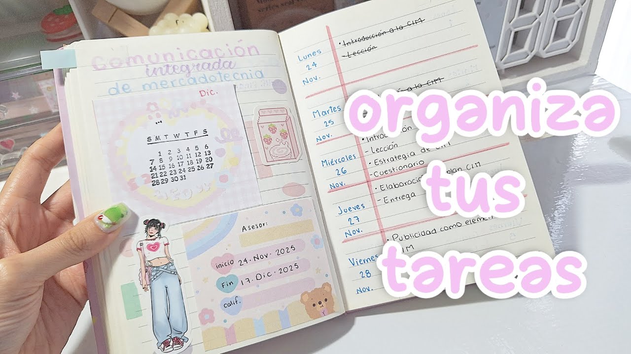 &iquest;C&oacute;mo hacer una LIBRETA DE TAREAS? 📖 - Tutorial + consejos. Organiza tus tareas.