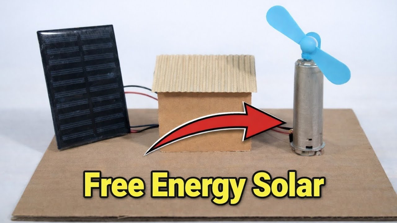 How to Make Mini Free Energy Solar Project | DIY Free Energy Solar Project | Mini Solar House & Fan