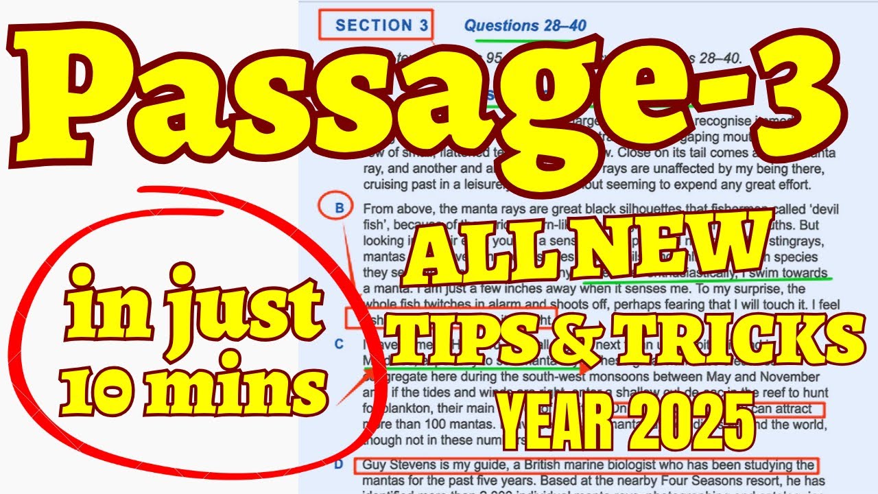 Solve IELTS Reading in Just 10 Minutes in 2025| IELTS Exams 2025|