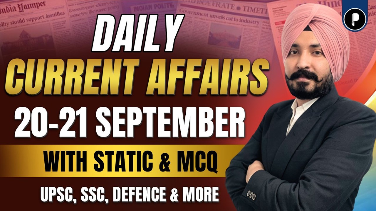 20 - 21 September Current Affairs 2026 | Daily Current Affairs | Current Affairs Today