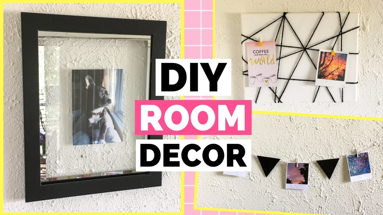 3 Cheap & Easy DIY Room Decor Ideas | DIY Floating Frame, Memo Board, & a Picture Garland