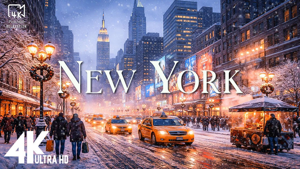 NYC Winter 4K ❄️ | Snowy Streets of New York City | NYC Turns Into a Winter Wonderland