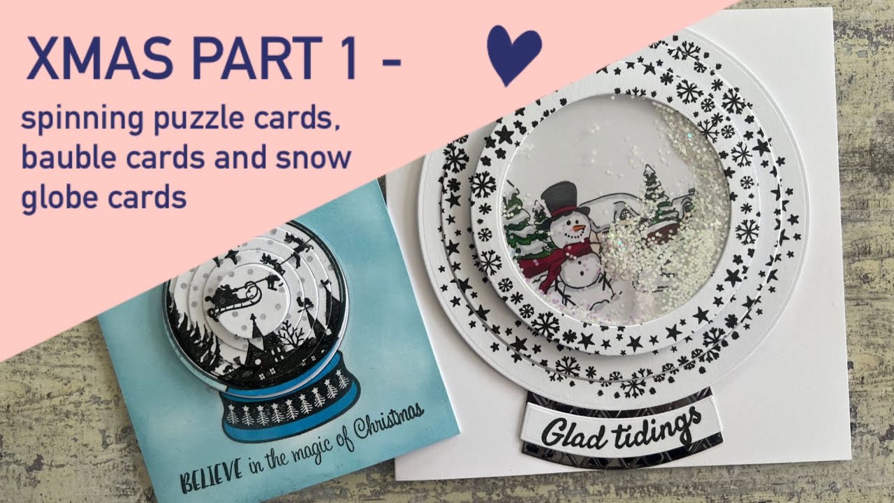 Christmas Spinning Puzzle Cards Part 1: All Circles - Interactive Bauble Cards and Snow Globe Cards
