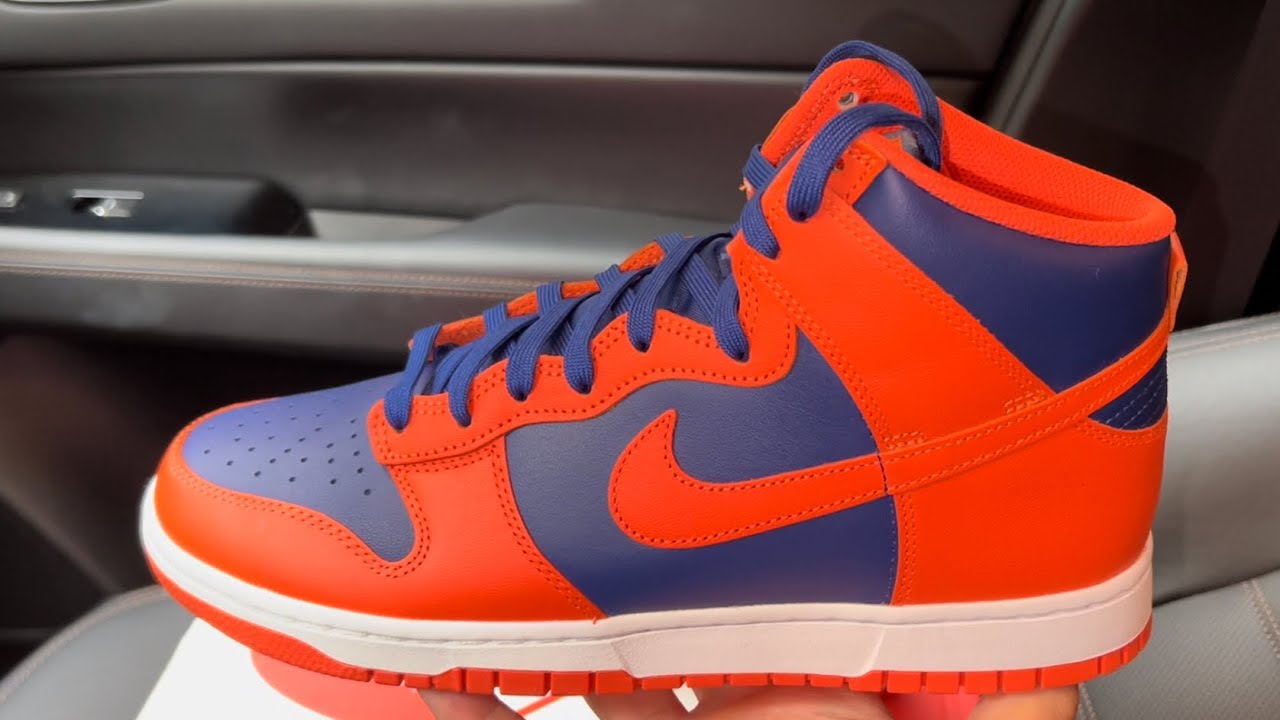 Nike Dunk High Knicks Orange Blue Shoes