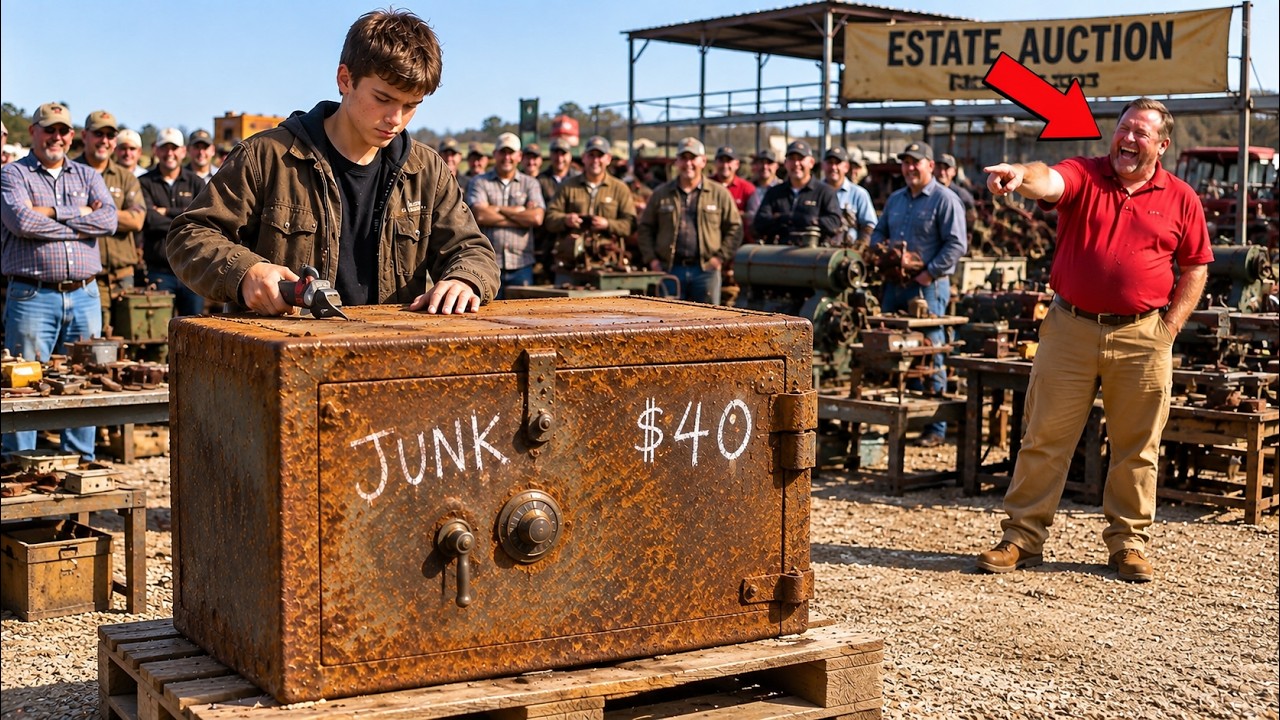 The Whole Auction Laughed at The Little Boy's $40 Rusted Safe &mdash; Until He Cut It Open