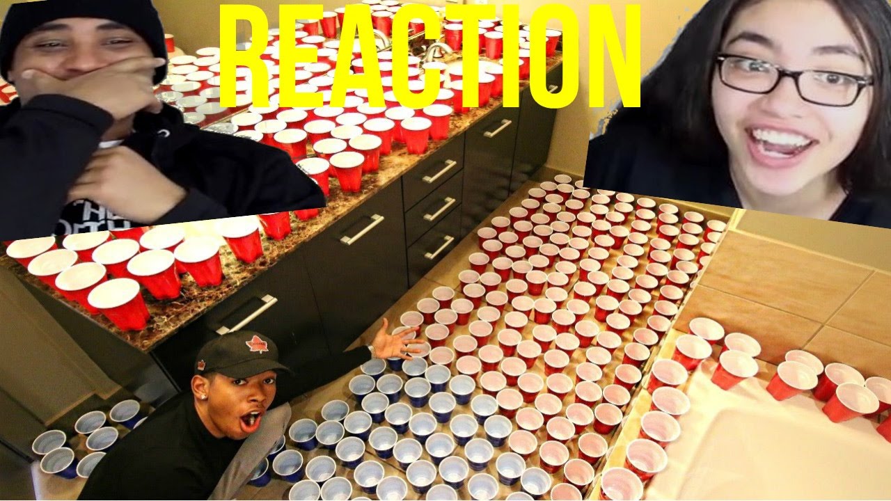 BATHROOM PRANK ON GIRLFRIEND (2,000+ CUPS) DK4L REACTION