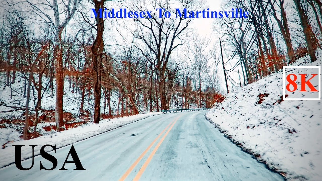 Beautiful Winter Drive from Middlesex to Martinsville | New Jersey, USA