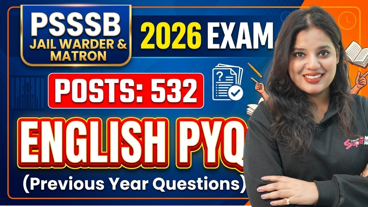 PSSSB JAIL WARDER & MATRON 2026 EXAM  | English PYQs Class | Jail Warder English by Ankush Ma'am