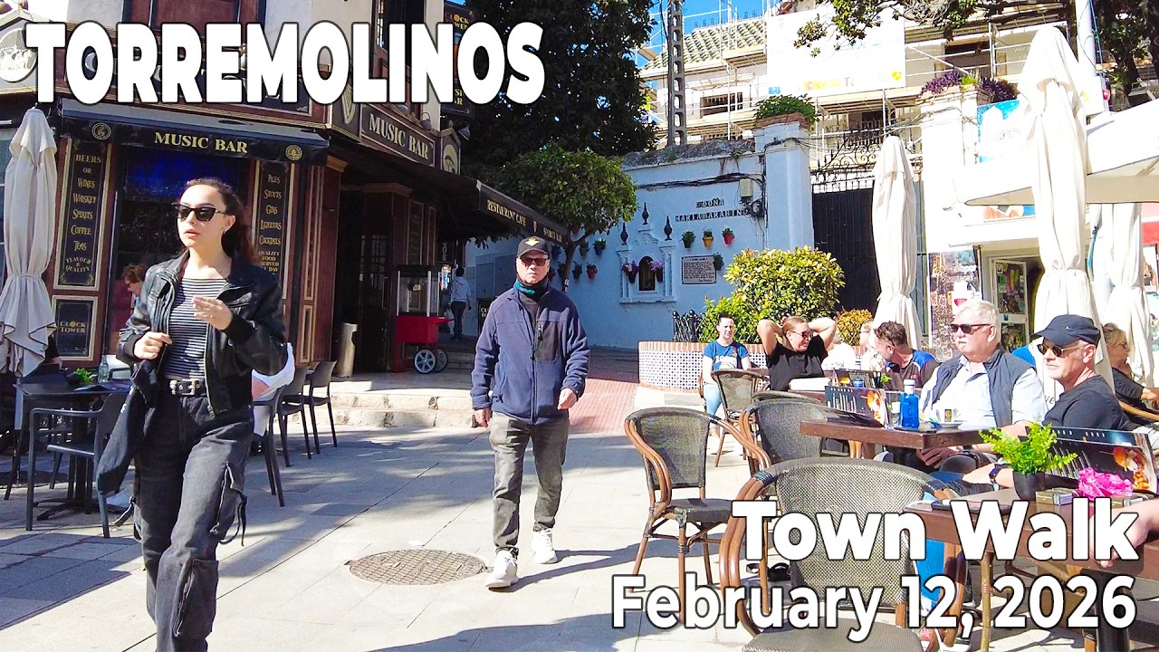 Torremolinos February 12, 2026 Town Walk Malaga Costa del Sol Spain [4K]