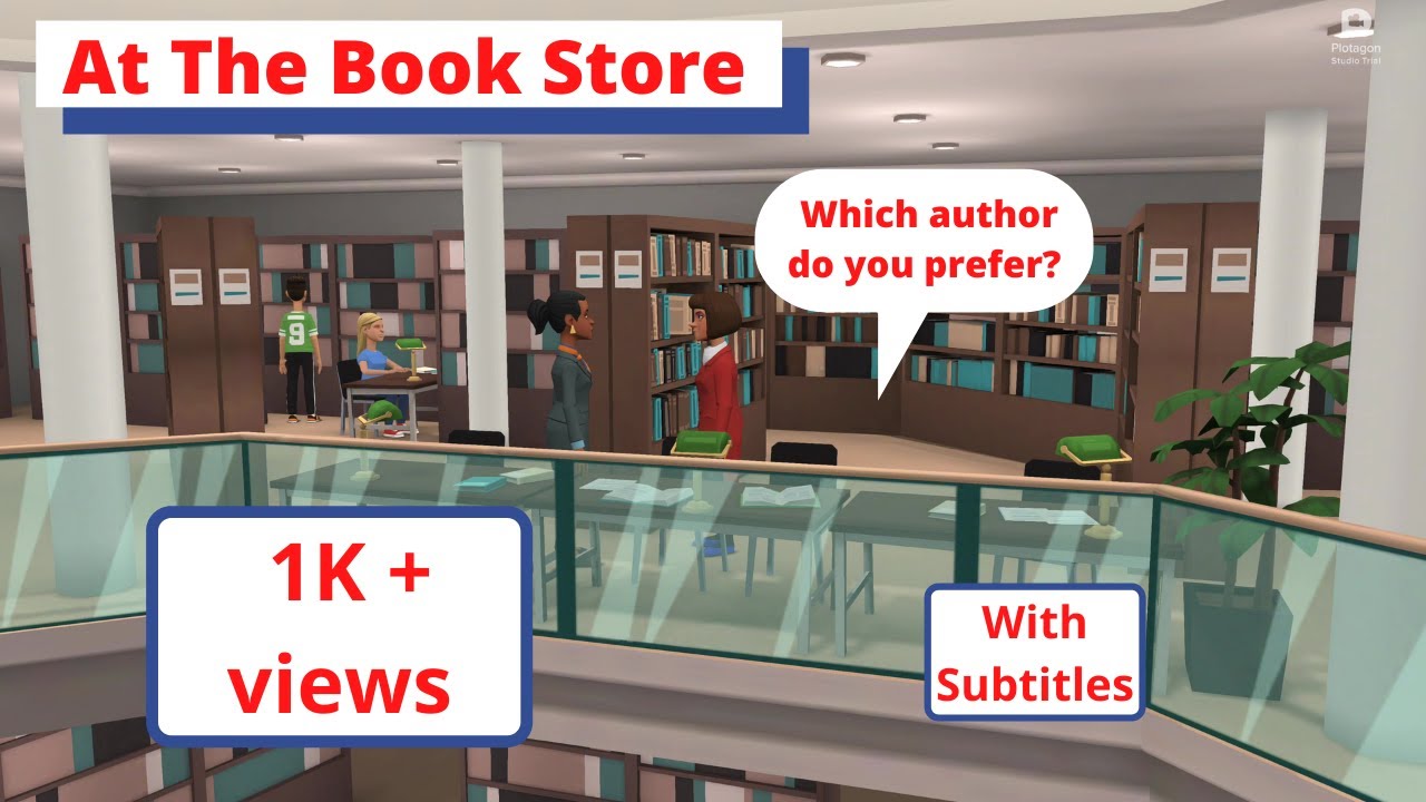 HOW TO TALK AT A BOOKSTORE || ENGLISH CONVERSATION WITH SUBTITLES
