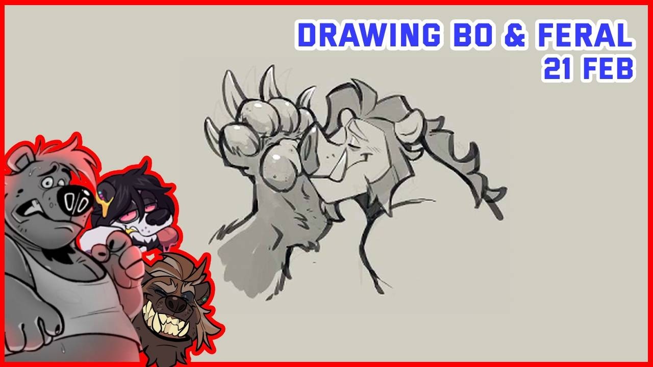 Drawing Bo & Feral w/ @NicoDaBeaw | 02.21.2026 | Art - DeadStrayBear
