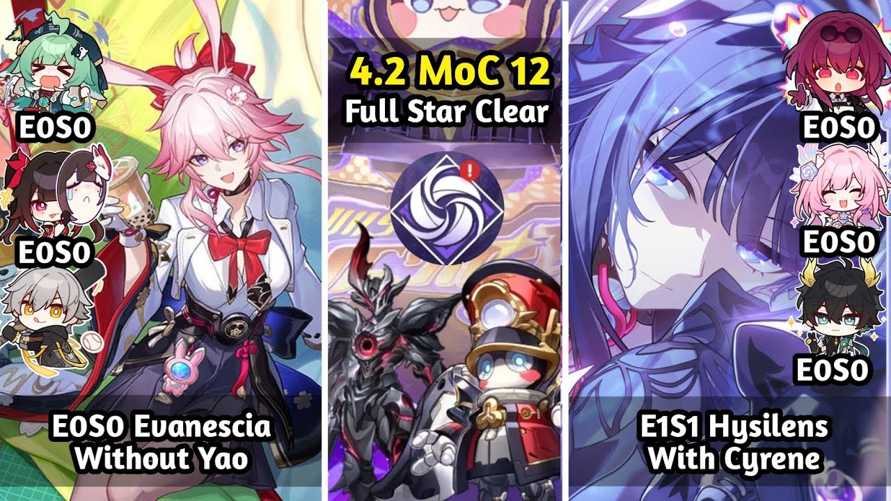 4.2 MoC 12 | E0 Evanescia Without Yao & E1 Hysilens | Honkai Star Rail Memory of Chaos 12 